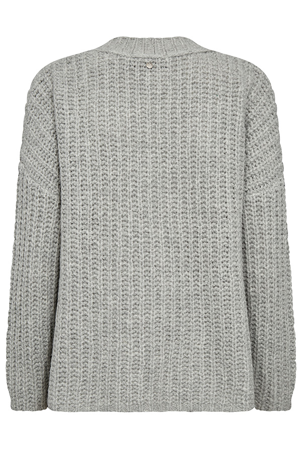 Mos Mosh - MMAugie V-Neck Knit Grey Melange  - 7