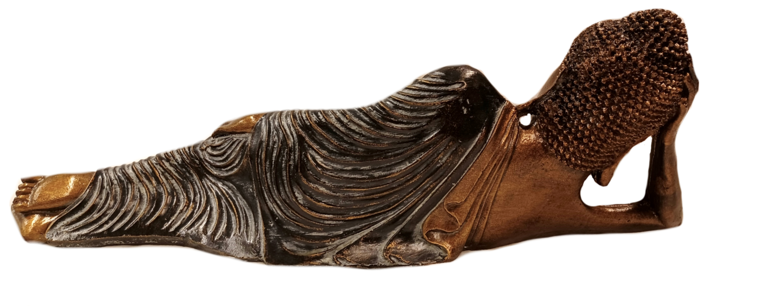 Liggande Buddha -   Antik Blå(Grå) /Guld 60cm - 2