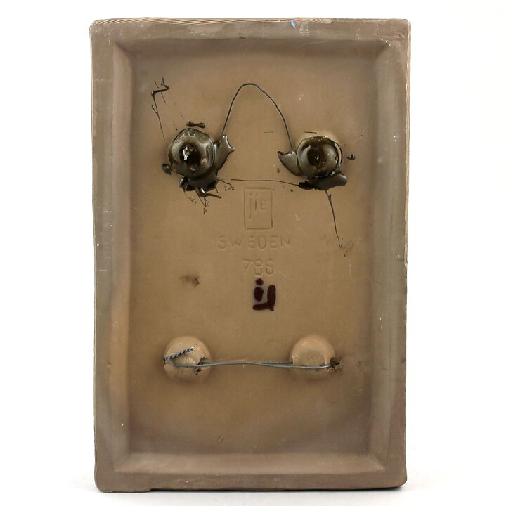 Aimo Nietosvuori (1970s) Rectangular Wall Plaque with Pink Heather Motif 23 cm