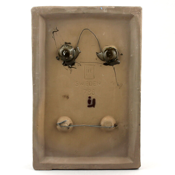 Aimo Nietosvuori (1970s) Rectangular Wall Plaque with Pink Heather Motif 23 cm