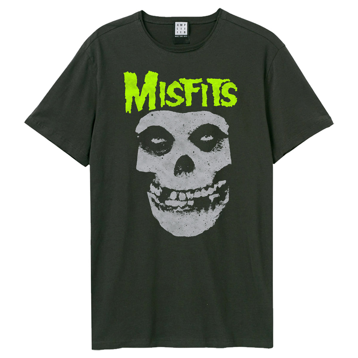 Misfits Neon Skull Charcoal Amplified Vintage T-Shirt