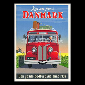 Rejs paa ferie i DANMARK SKAGEN Bedfordbus anno 1937  A4 - ThomasO - BB14