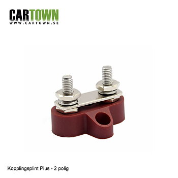 Kopplingsplint 2xM8, Röd 300A