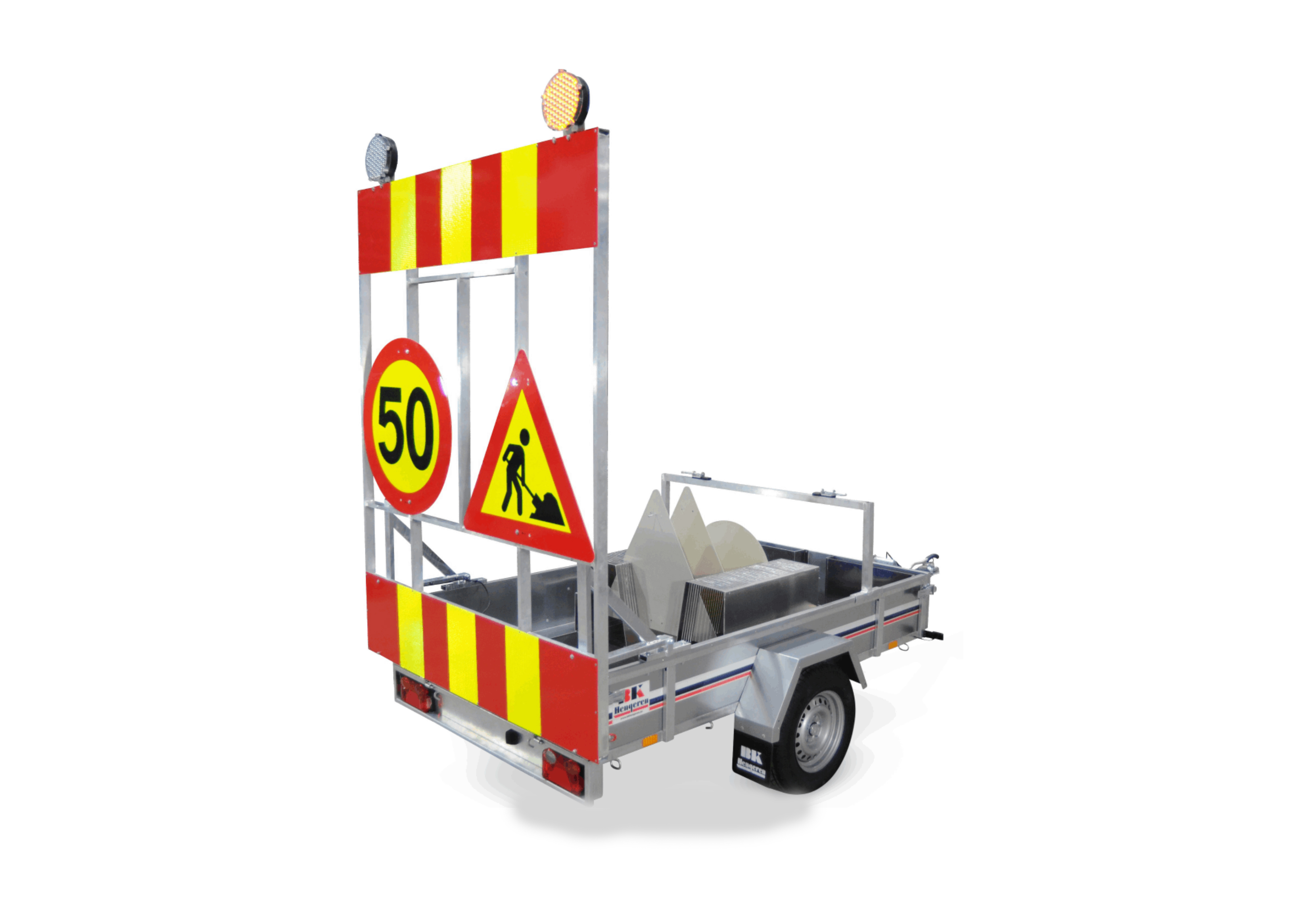 Varselvagn - stor - 247 x 145 cm - enaxlad - 1300 kg - BK