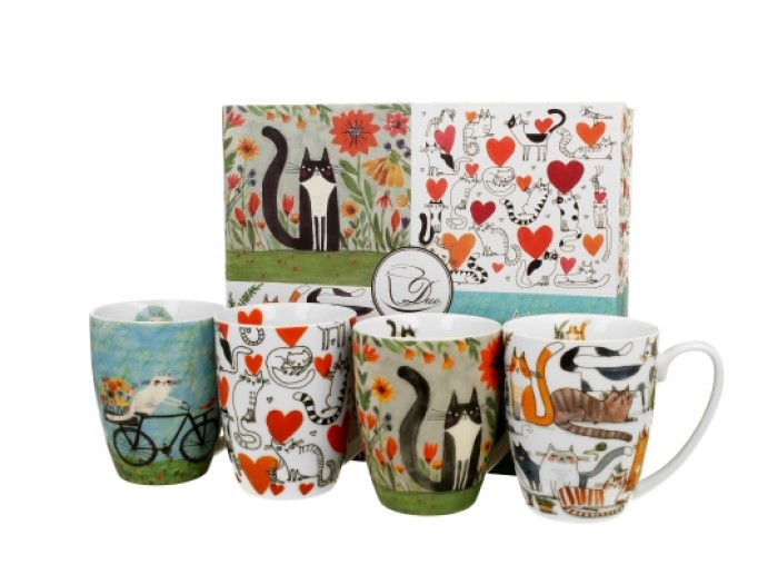 Cats World - 4-pack muggar i presentkartong (The Art Gallery)