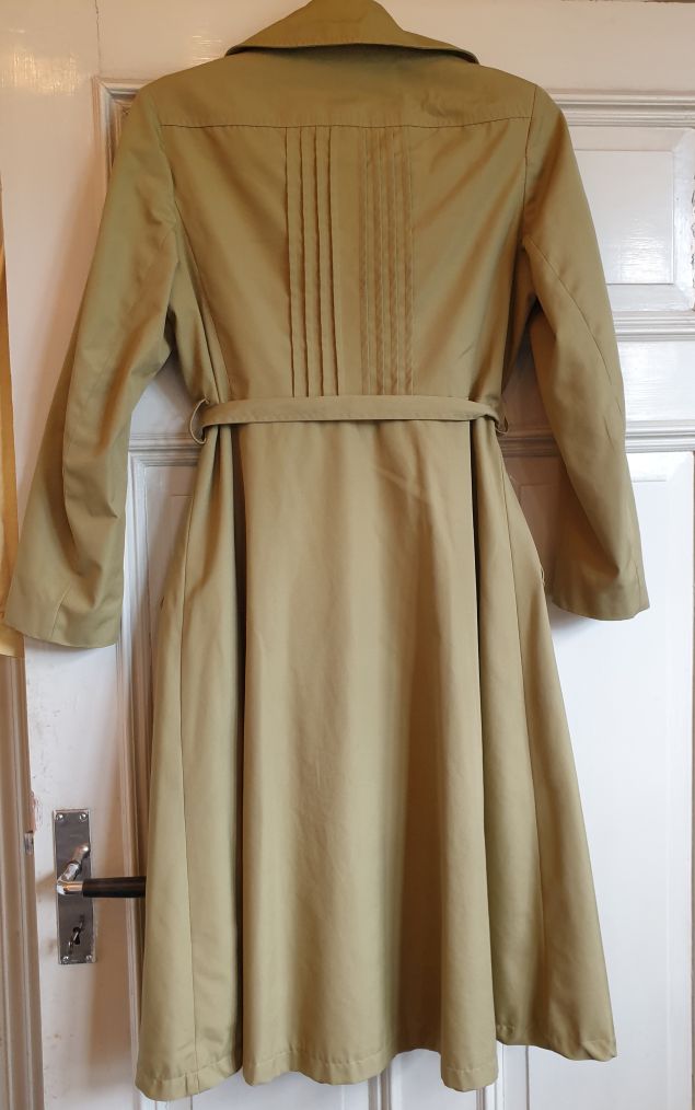 Coat dress Modessa lime flower green 1970s size M - 2