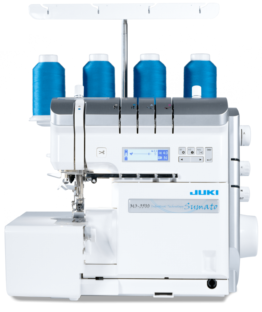 JUKI MO-3500.  Ta din sömnad till nästa nivå med världens första overlock med automatisk trådklipp, trådspänning och luftpåträdning  för hemmabruk!