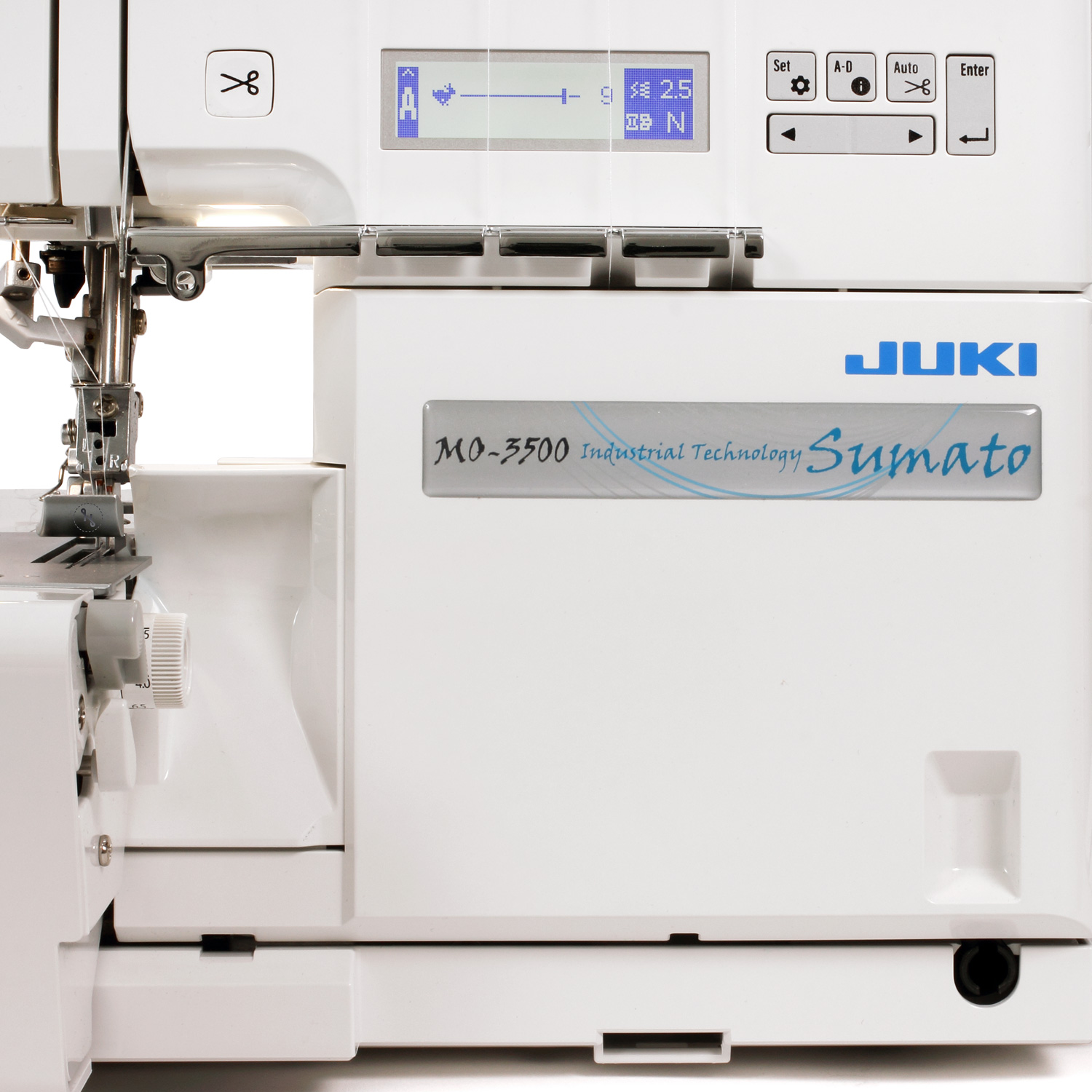 JUKI MO-3500.  Ta din sömnad till nästa nivå med världens första overlock med automatisk trådklipp, trådspänning och luftpåträdning  för hemmabruk! - 5