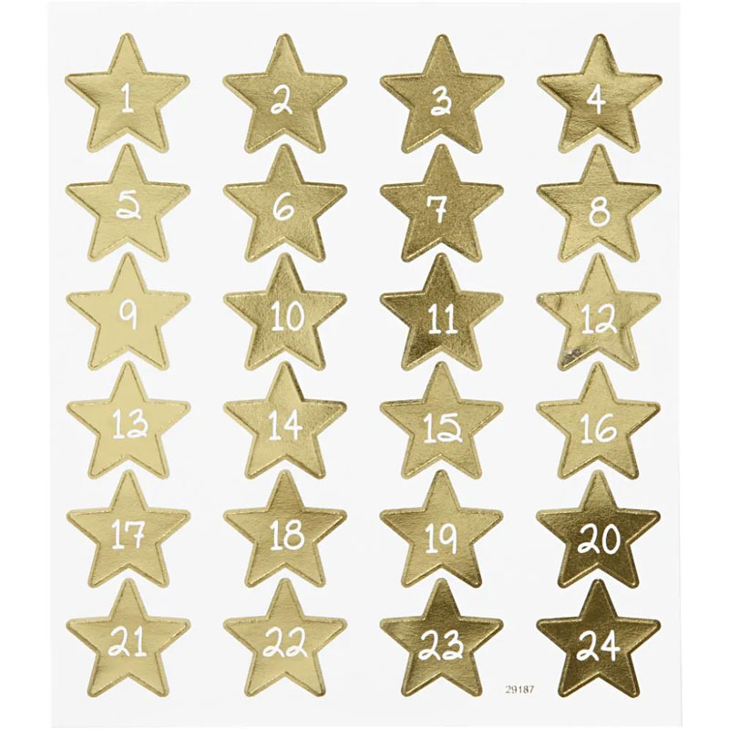 Stickers - Kalendersiffror i guld
