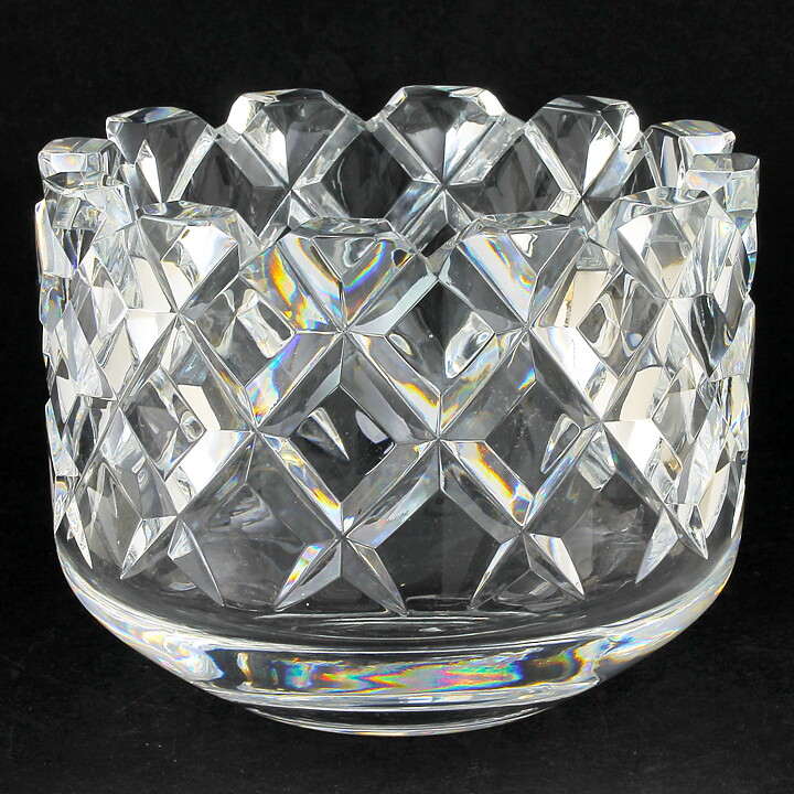 Gunnar Cyrén (Sofiero 1960) Clear Bowl with Grid Relief 15 cm