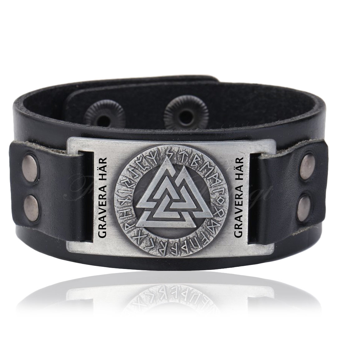 Armbånd - Valknut Viking Rune Black - Amulet Futhark - 2