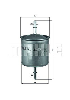 BRÄNSLEFILTER   fabr. MAHLE  Volvo C70I/ S60I/ S80I/ V70 I-II-III/ XC70 III/ XC90I- Bensin /biofuel-motorer