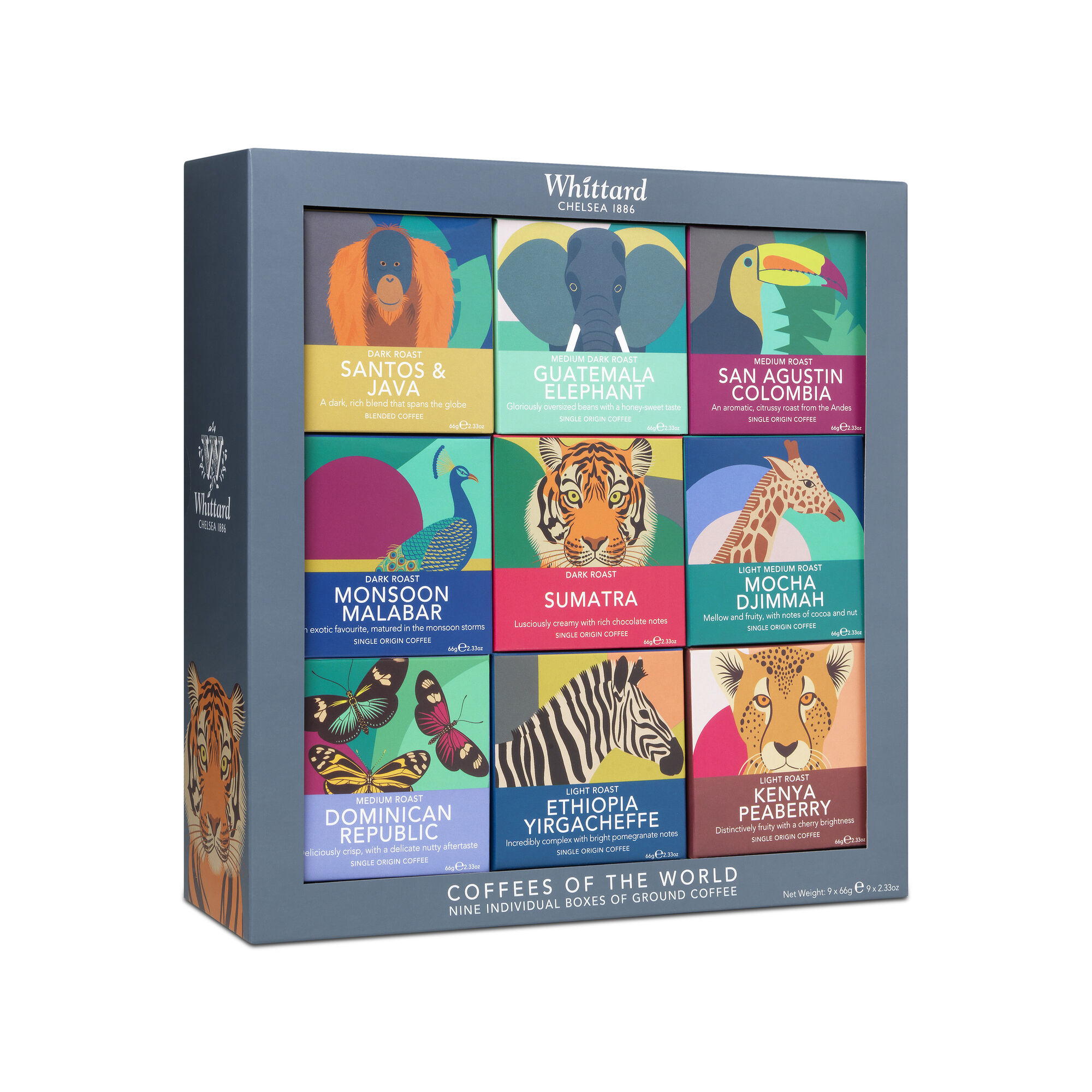 Coffee of the world Gift Set Malet kaffe 9x45g - Whittard