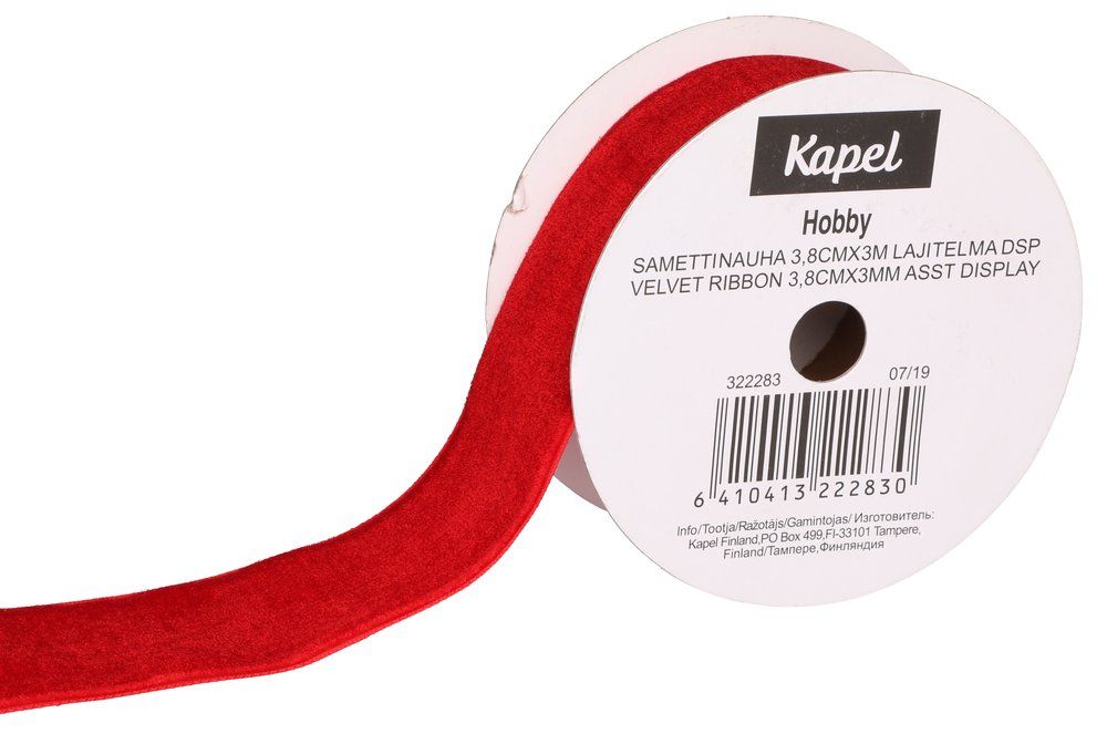 Sammetsband 3,8 cm x 3 m, olika färger - 4