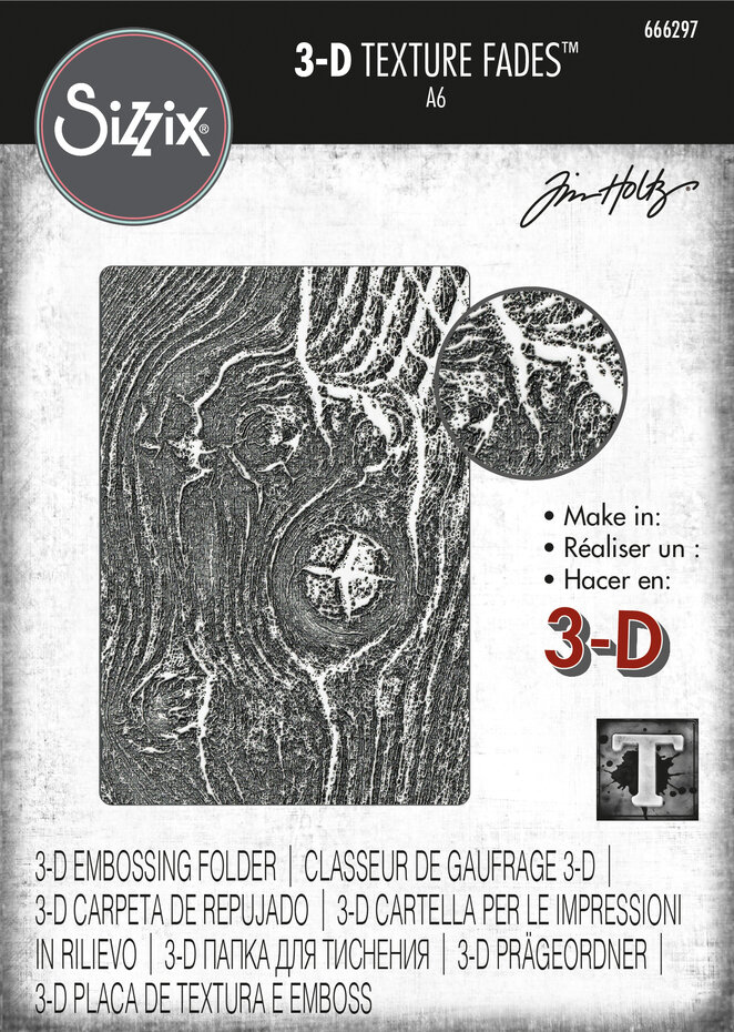 SISSIX -3D Texture Fades by Tim Holtz Woodgrain