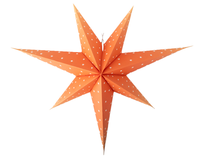 Julstjärna orange-röd för fönster, retro färg