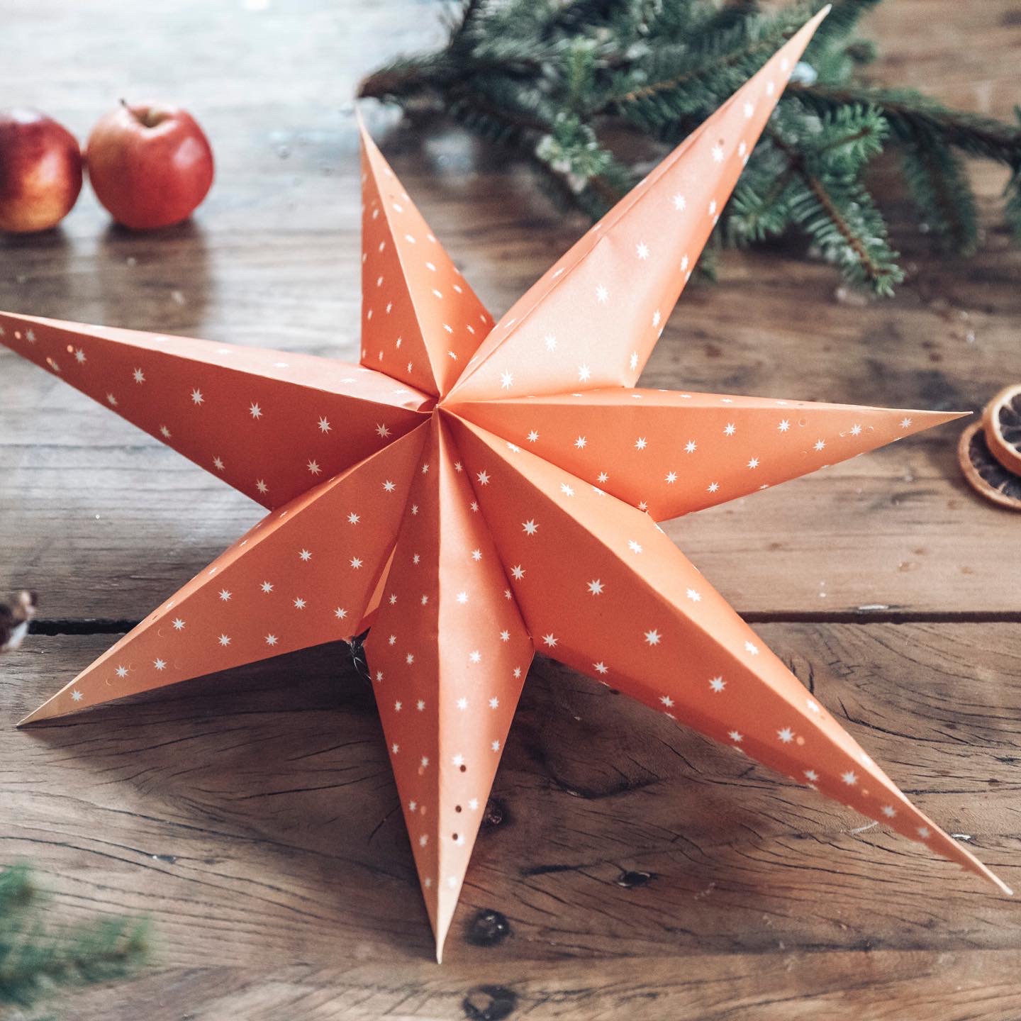 Julstjärna orange-röd för fönster, retro färg - 3
