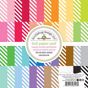 Doodlebug Design -Candy Stripe-sprinkles Rainbow 6x6 Inch Petite Prints Pack 