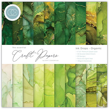 Craft Consortium-Essential Craft Papers 6x6 Inch Paper Pad Ink Drops Organic (CCEPAD027B)