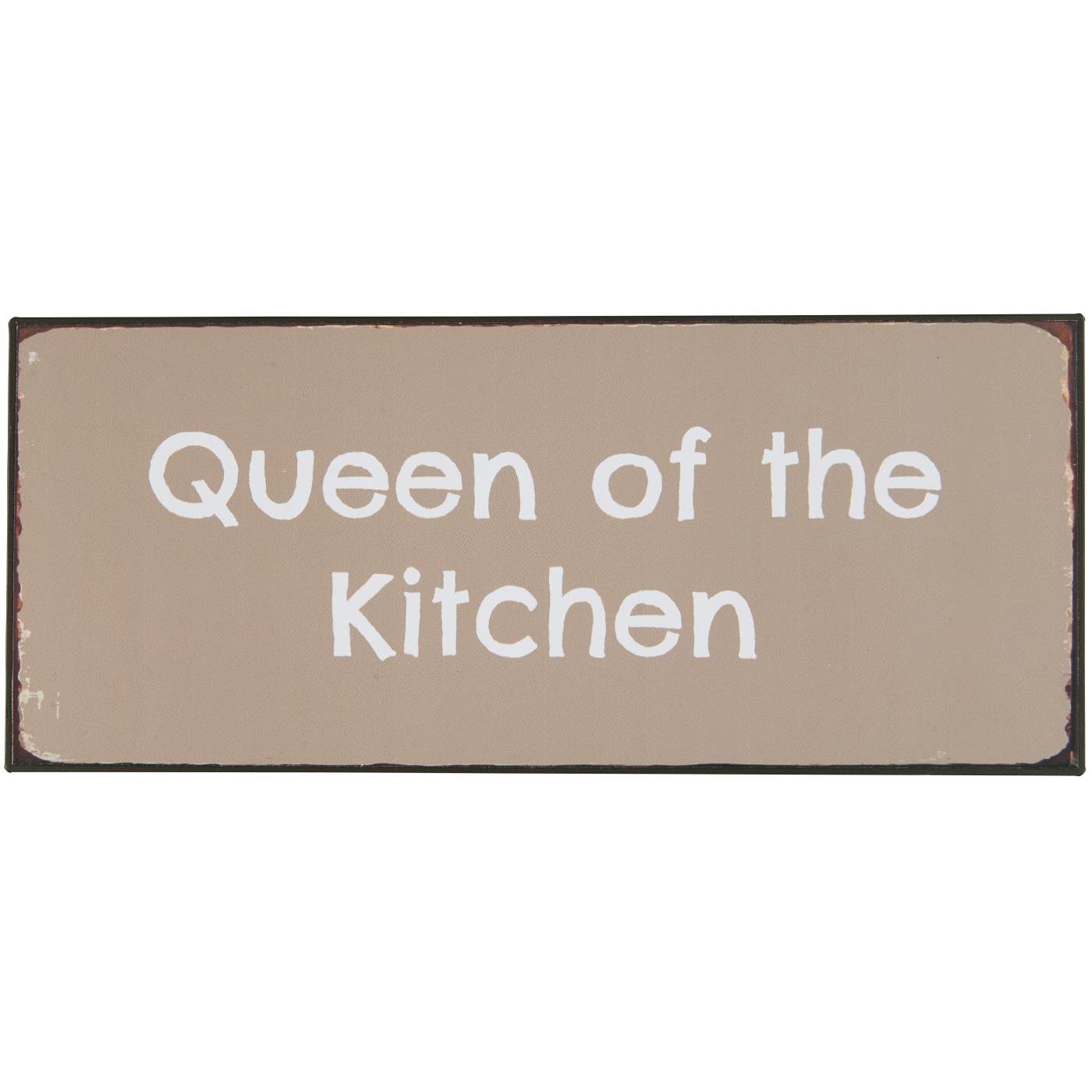 Plåtskylt  "Queen of the kitchen "