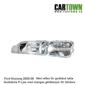 Parking lamp Ford Mustang 2005-09 Eu approved, clear or tinted