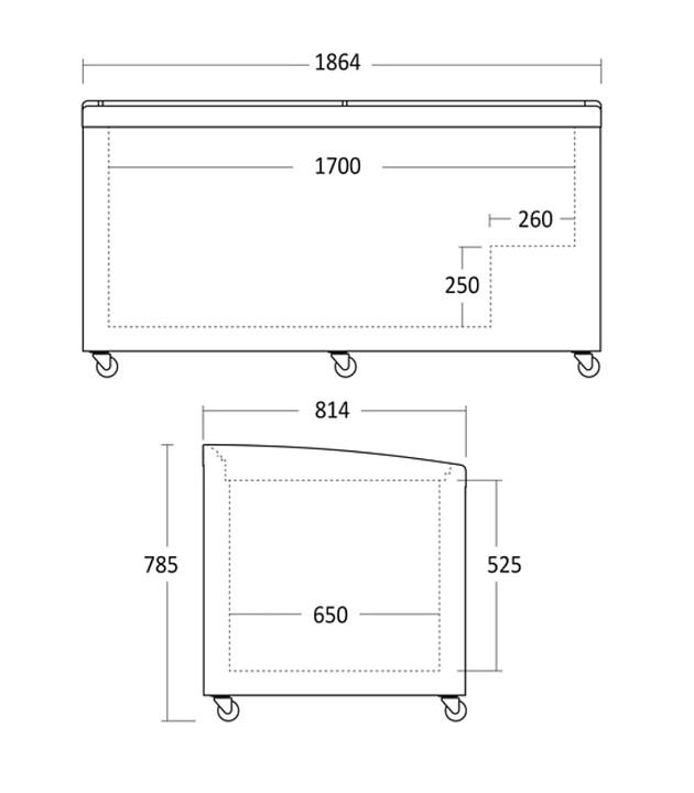 Frysbox / kylbox exponering  SIF600C, 600 liter
