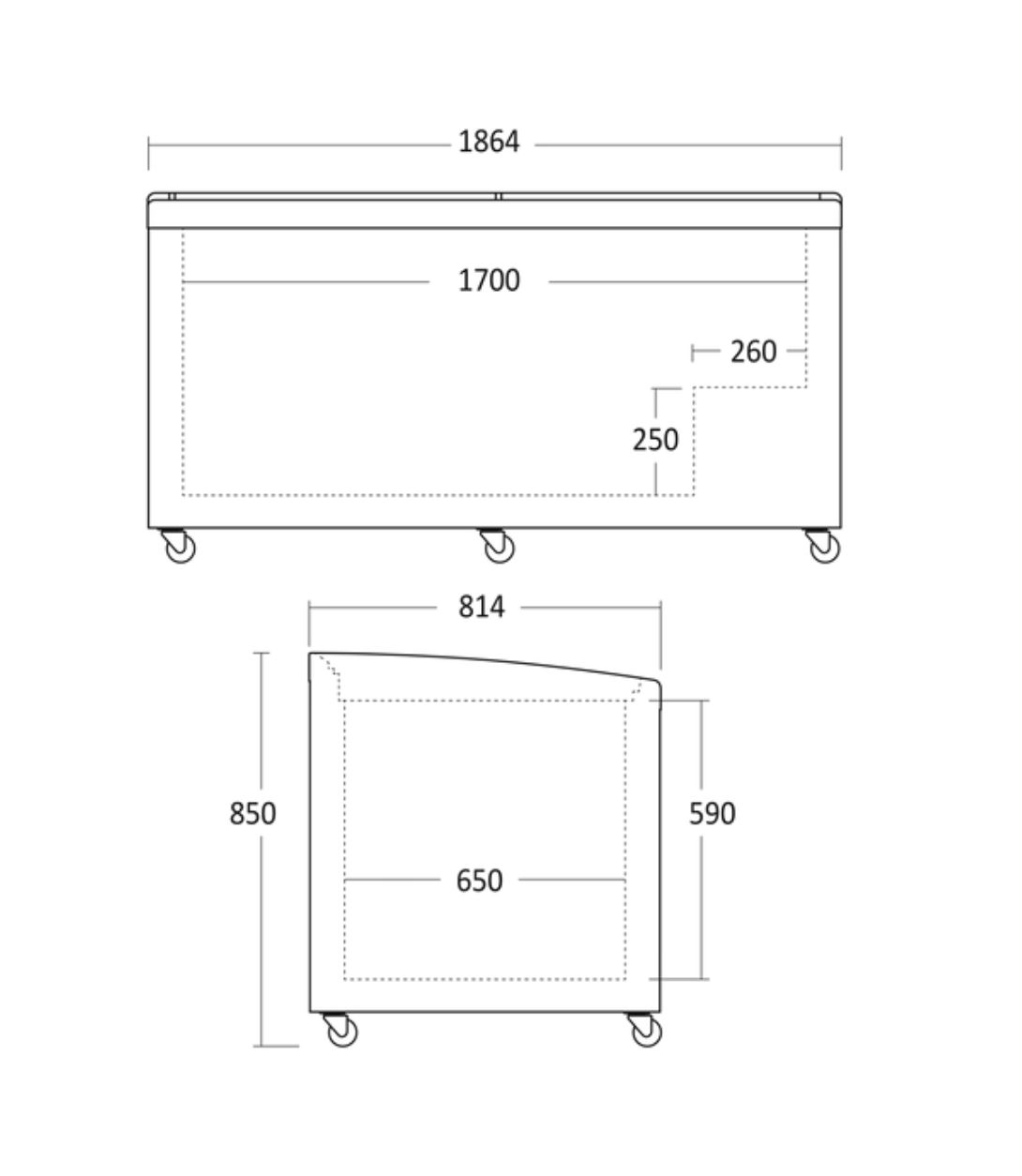 Frysbox / kylbox exponering  SIF700C, 670 liter - 3