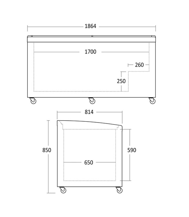 Frysbox / kylbox exponering  SIF700C, 670 liter