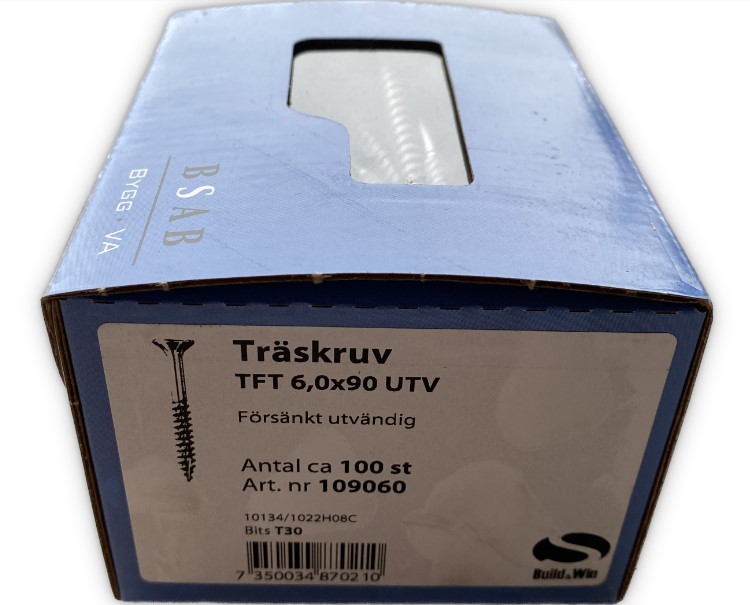 Träskruv 6,0X90 TFT 100/förp. Nettoprisad artikel