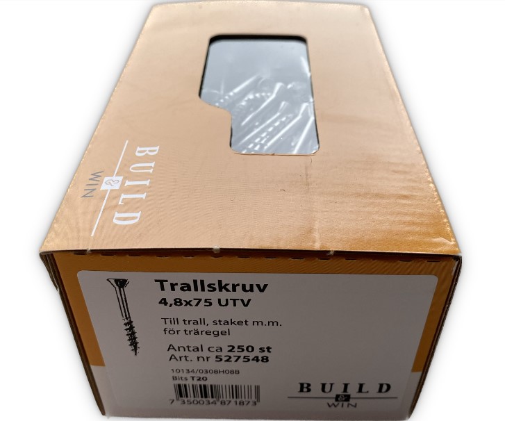 Trallskruv 4,8X75 TFT 250/förp. Nettoprisad artikel