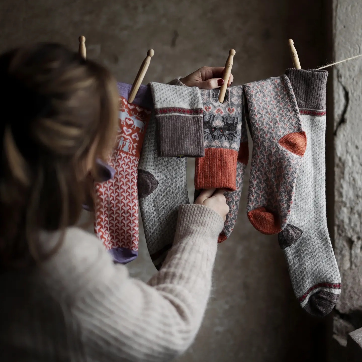Yllesocka – Skaftö brun/ljusgrå