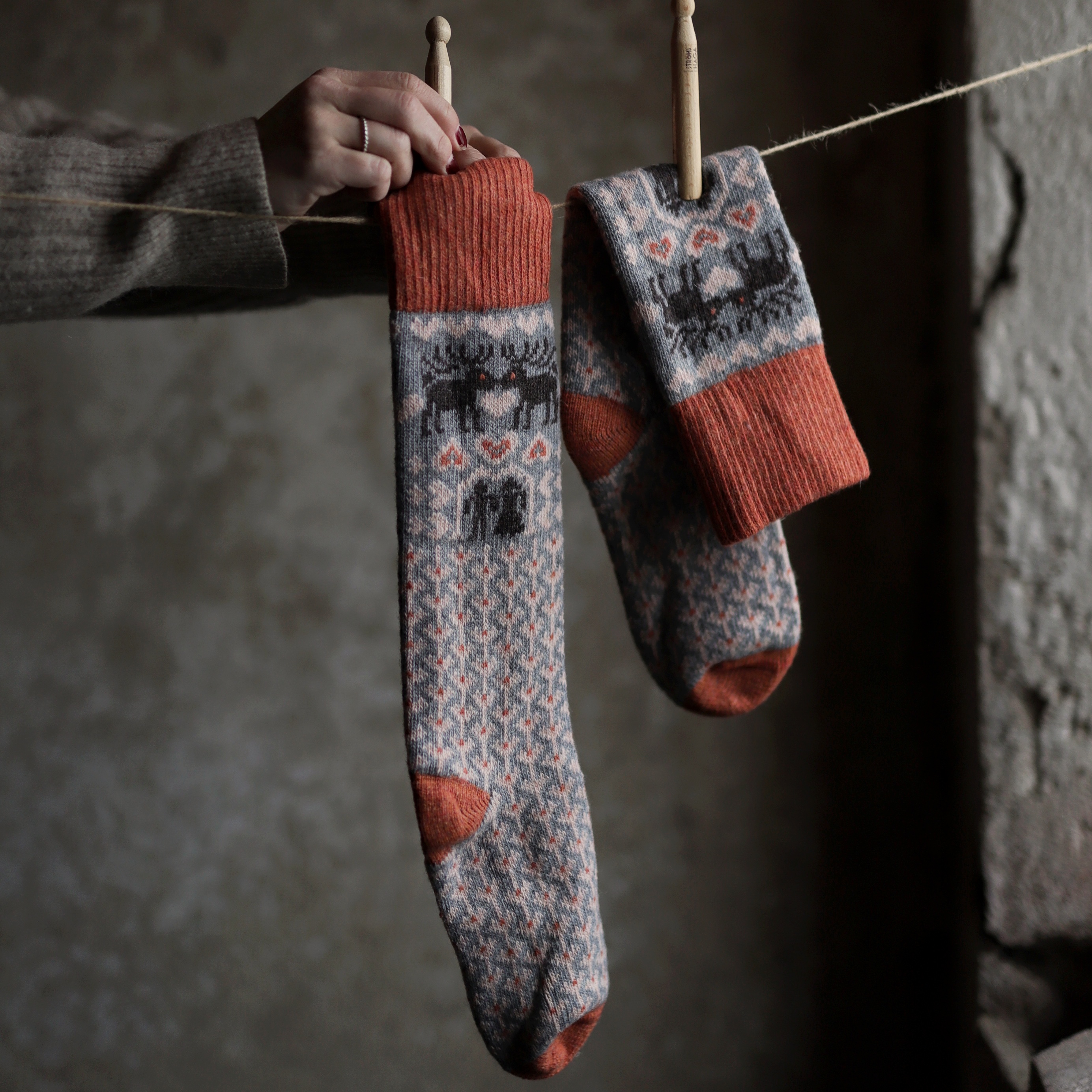 Yllesocka – Fästfolk rost/grå