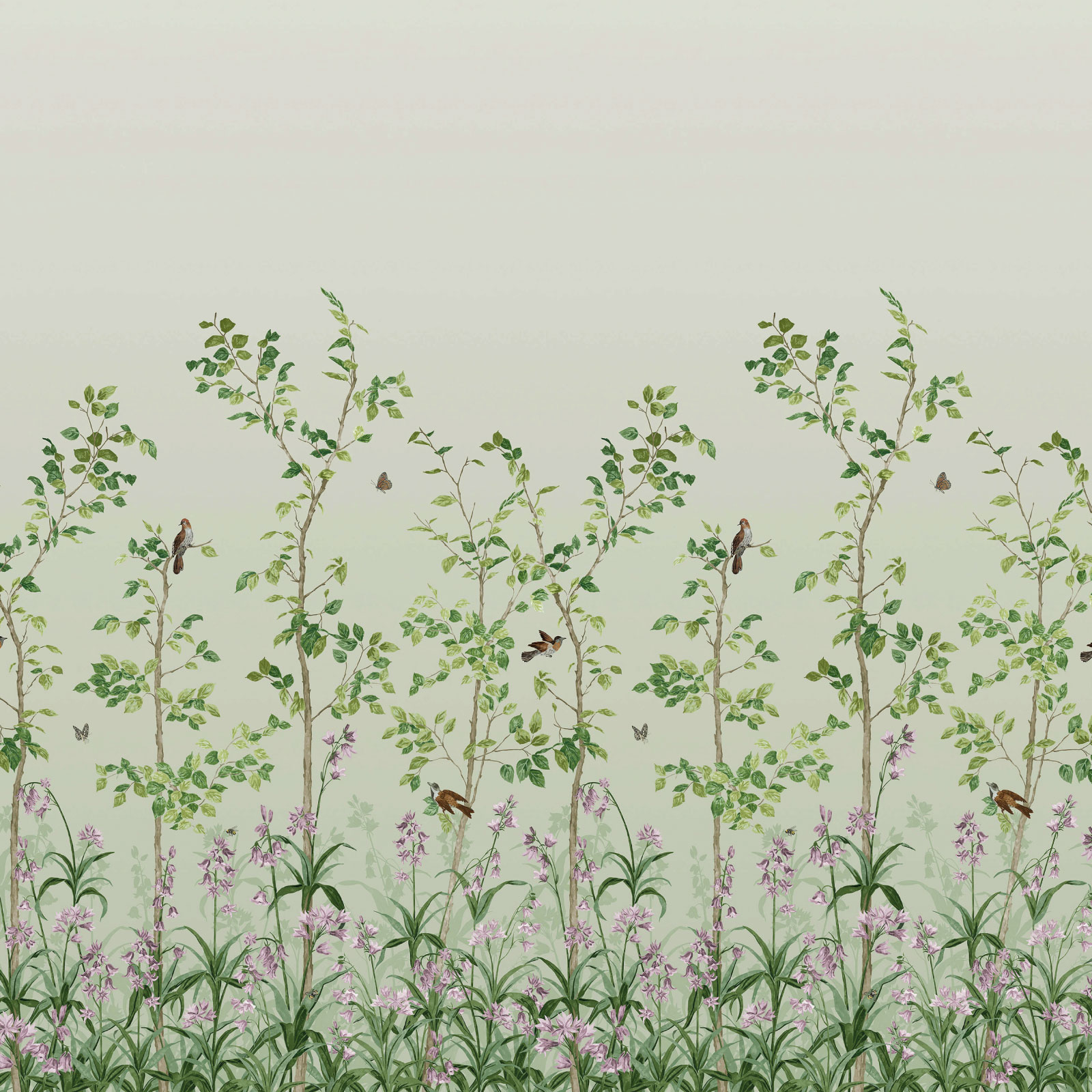 TAPET BIRD & BLUEBELL, Pea Green