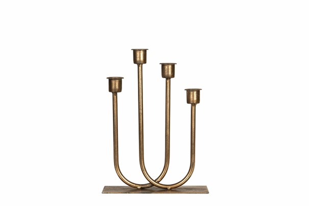 Ljusstake Emma gyllenbrun, 24,5 cm - 3