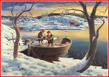 Bonad "Tomtar lastar eka", 50 x 35 cm, Jan Bergerlind