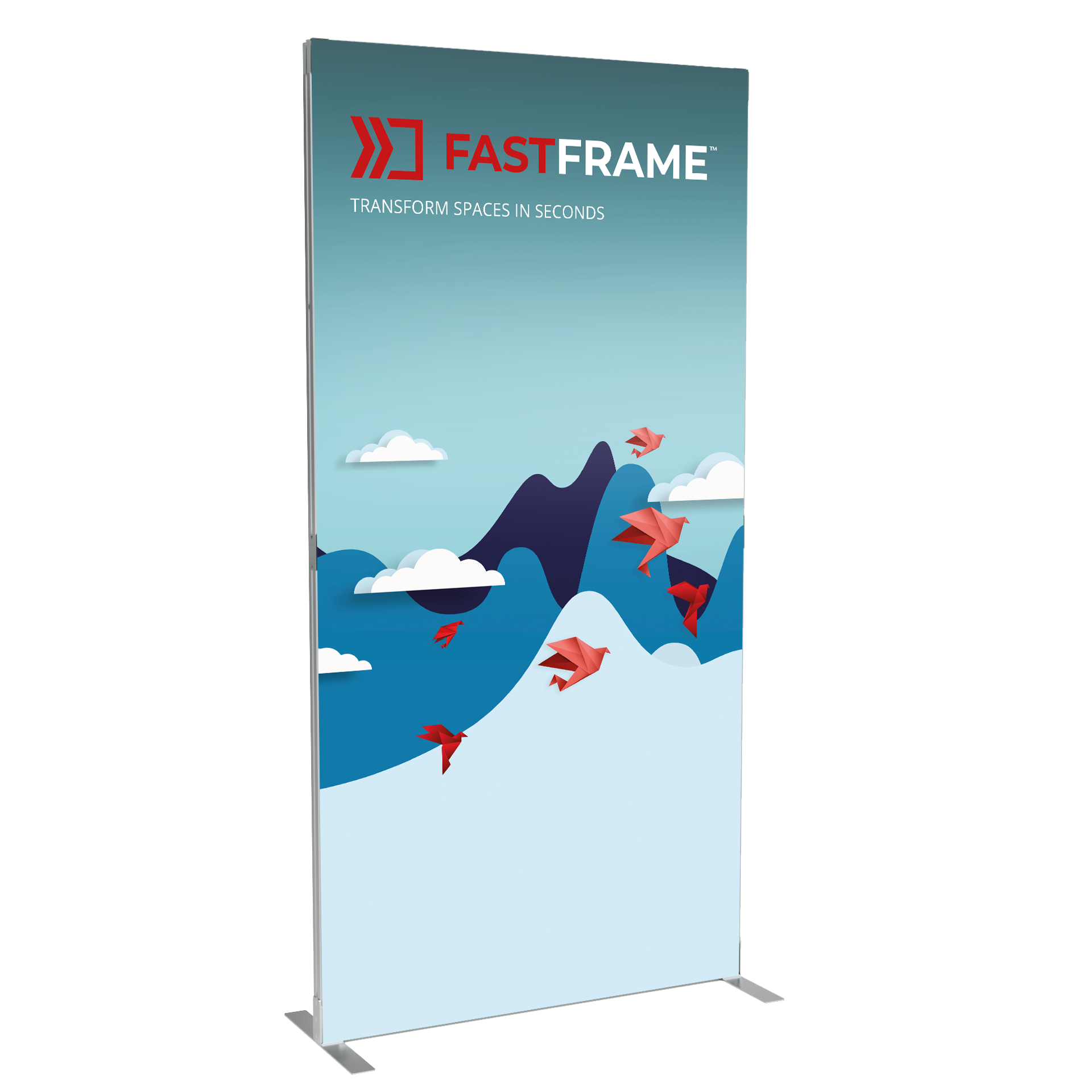 FastFrame™ Displaysystem inkl. 2 textildukar L 100 x H 200 cm