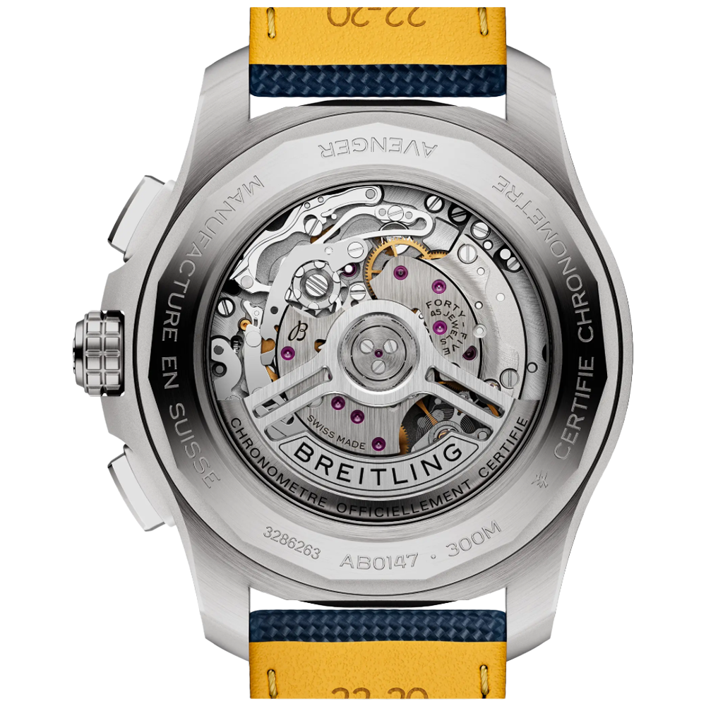 Breitling AB0147101C1X1 Avenger B01 Chronograph 44 blå baksida