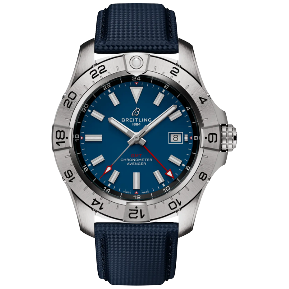 Breitling A32320101C1X1 Avenger Automatic GMT 44 blå 