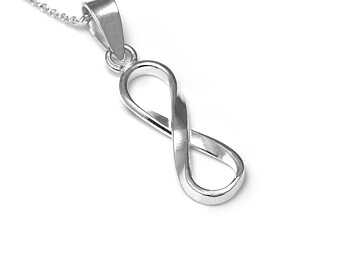 Infinity Halsband i Äkta 925 Silver, Evighetssymbol Hänge, Kärlek Accessoar, Evighetstecken Smycke