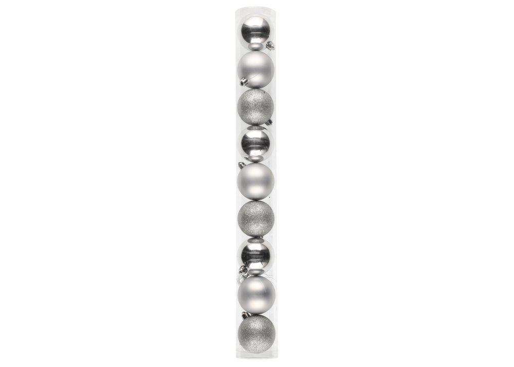Julgranskulor 6 cm 9 st. silvermix - 2