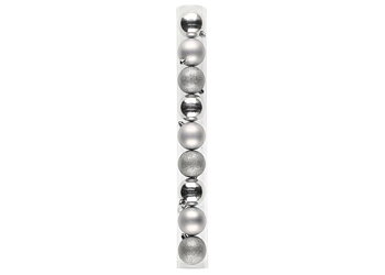 Julgranskulor 6 cm 9 st. silvermix