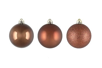 Julgranskulor 6 cm 9 st. brun mix