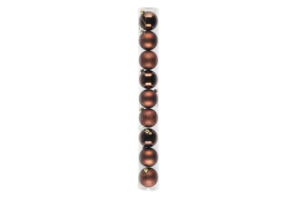 Julgranskulor 6 cm 9 st. brun mix - 6
