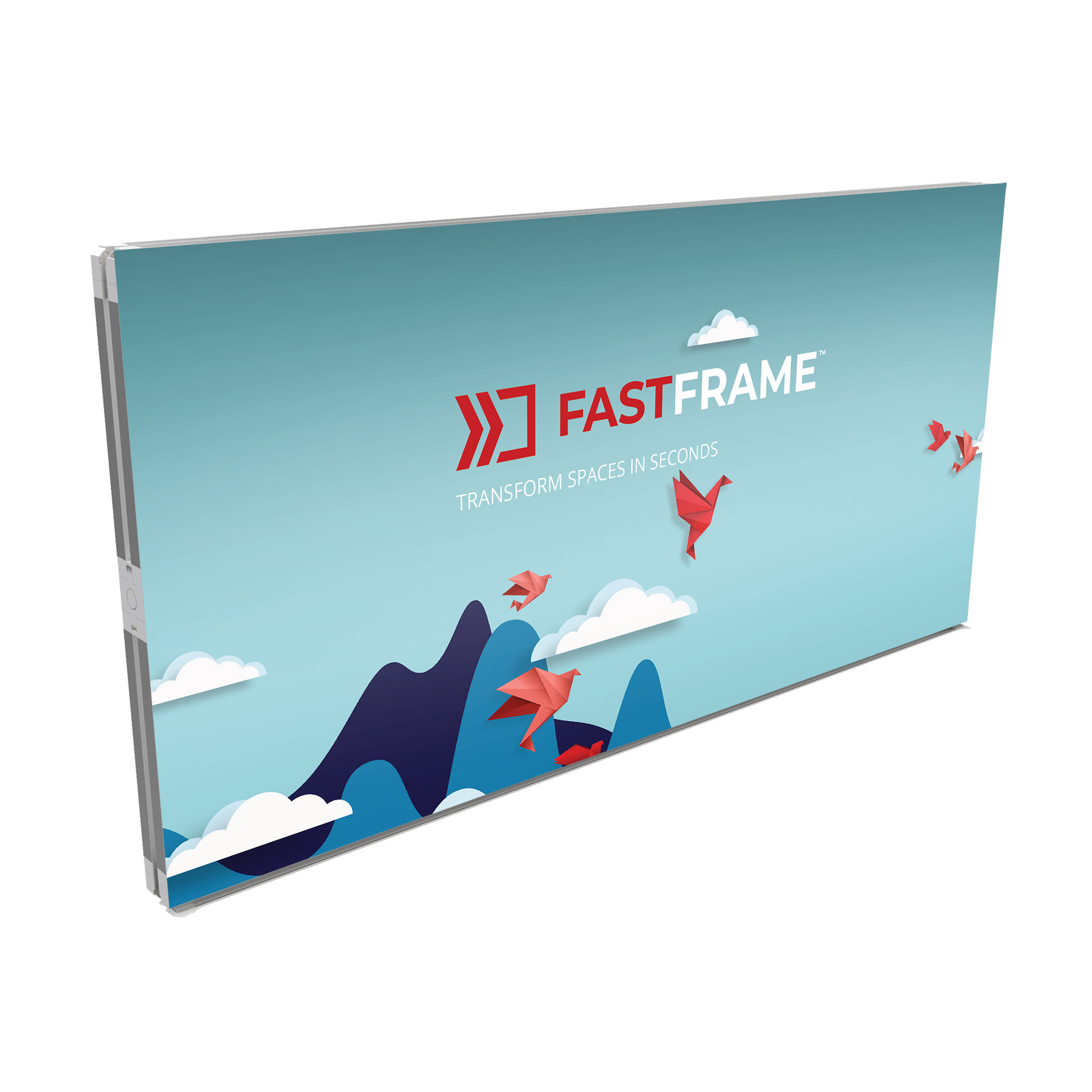 FastFrame™ Displaysystem inkl. 2 textildukar L 100 x H 50 cm 2-pack