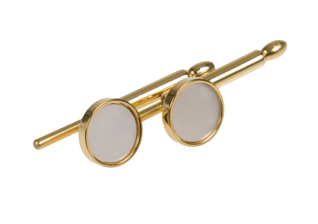 Bröstknappar Gold with pearl stone