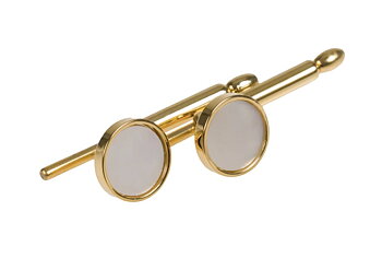 Bröstknappar Gold with pearl stone