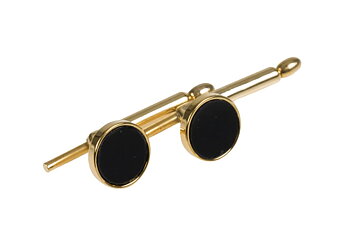 Bröstknappar Gold with black stone