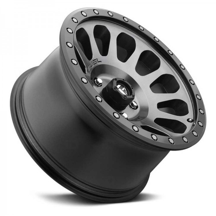 Fuel Alloy Wheel D601 Vector Matte Gunmetal/Black Bead Ring - Jeep JK, JT & JL - 2