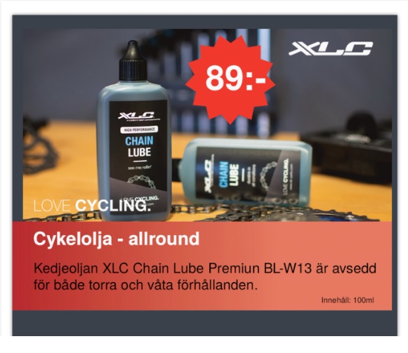 XLC cykelolja. Allround. 100 ml.  - 2