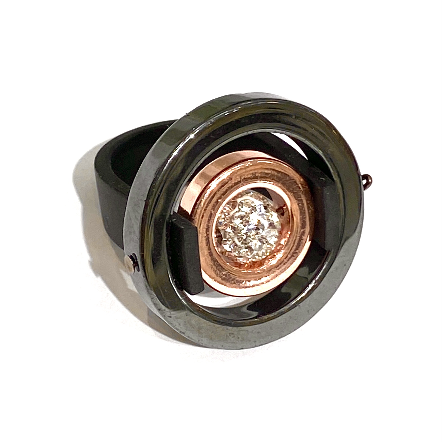 Ring Flora rosegold Hematite Swarovski